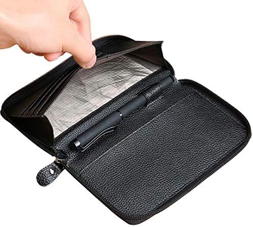 QAZSE Genuine Leather Travel Passport Wallet RFID Blocking Zip-Around Passport Holder, Black, Rfid Wallet - Image 5