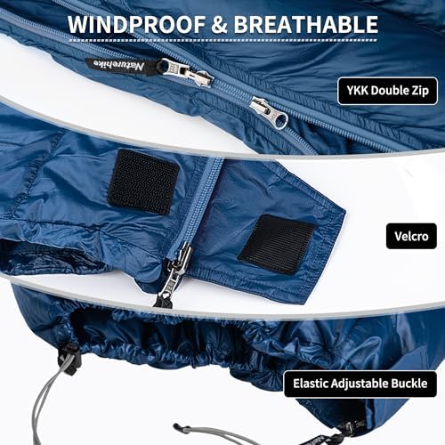 Naturehike Ultra Lightweight Envelope Sleeping Bag for Adults, 3-4 Seasons, Waterproof Sleeping Sack for Camping, Hiking, Mountaineering, Indoor, Backpacking, Outdoor, Duck Down - Image 8