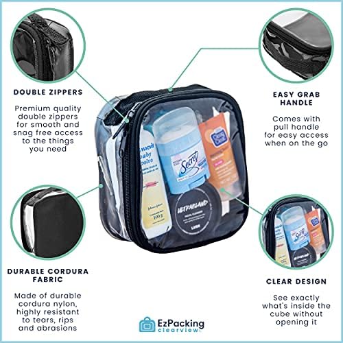 Clear TSA Approved 3-1-1 Travel Toiletry Bag/Transparent See Through Organiser (Black) - Image 8
