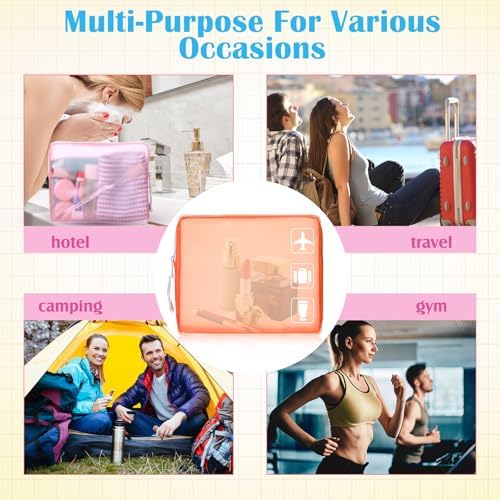 Locmeo 8 Pack Clear Leak-proof Travel Toiletry Bags TSA Approved Frosted Cosmetic Makeup Bags with Zipper for Women Men Travel Organizer Airport Security - Image 5