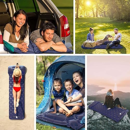 TWZ Inflatable Camping Mat with Pillow for Adults, 190x60cm Ultralight Sleeping Mat with Built-in Foot Pump, Durable Campact Air Mattress with Storage Bag, 30s Inflated, for Camping Music Festivals - Image 5