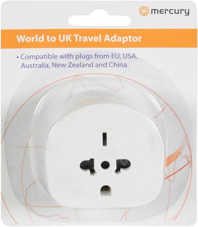 Mercury | Universal World to UK Travel Adaptor | 13A Fused Plug Converter EU, USA, Australia, China, New Zealand & More | Socket Adapter for Electric Razor, Toothbrush, Chargers, Shavers & Appliances - Image 4