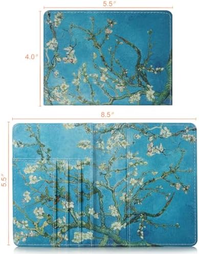 UUcovers Passport Holder, Slim Travel Wallet RFID Blocking Card Case Passport Cover Protector Travel Essentials with Credit Card Slots Pockets for Women/Men, Almond Blossom Tree - Image 7