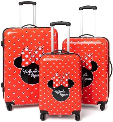 Disney Minnie Mouse Suitcase For All Ages | Red Small, Medium Or Large Options Luggage Bag with Extendable Handle | Hard Cover Carry On Trolley Cabin Case | Fun Travel Accessory Gift for Kids & Adults - Image 3