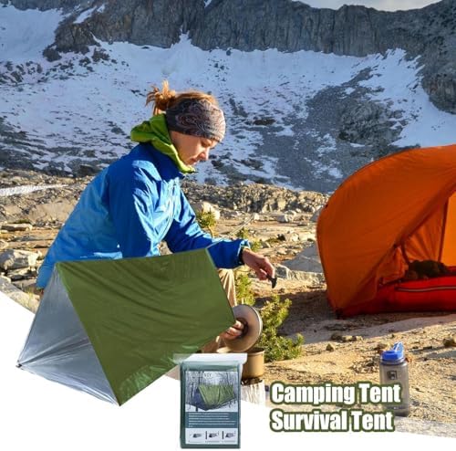 Bexdug Shelter Survival Tent - Survival Shelter Life Tent - Lightweight Windproof Waterproof Lifesaving Gear, Tarp Sleeping Bag Thermal Sack Blanket for Hiking - Image 8