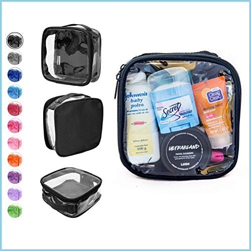 Clear TSA Approved 3-1-1 Travel Toiletry Bag/Transparent See Through Organiser (Black) - Image 2