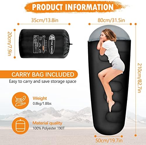 ACTIVE FOREVER Sleeping Bags - 3 Seasons Mummy Sleeping Bag for Adults & Kids, Lightweight with Compact Bag for Camping, Hiking, Backpacking, Travel, Outdoor - Image 2