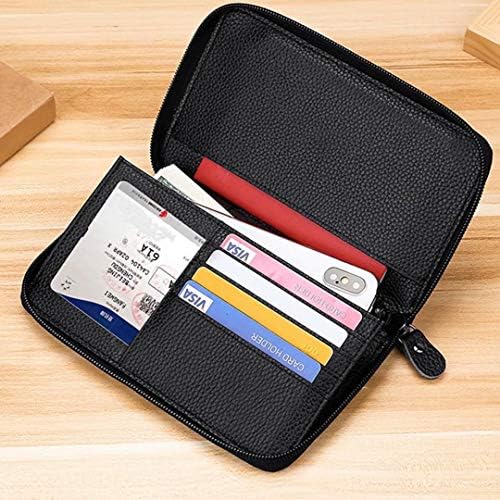 QAZSE Genuine Leather Travel Passport Wallet RFID Blocking Zip-Around Passport Holder, Black, Rfid Wallet - Image 7