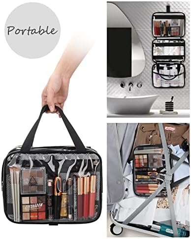 Hanging Toiletry Bag, Clear Travel Toiletry Bag TSA Approved Transparent Cosmetic Bag Waterproof Large Makeup Bag for Men Women, L, Clear Travel Toiletry Bag - Image 7
