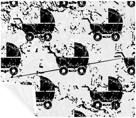 VAPOKF Grunge Black Stroller Soft Cozy Throw Blanket for Adult and Kids, Lightweight Microfiber Fleece Blanket for Couch Bed Sofa Travel, 59"x79"