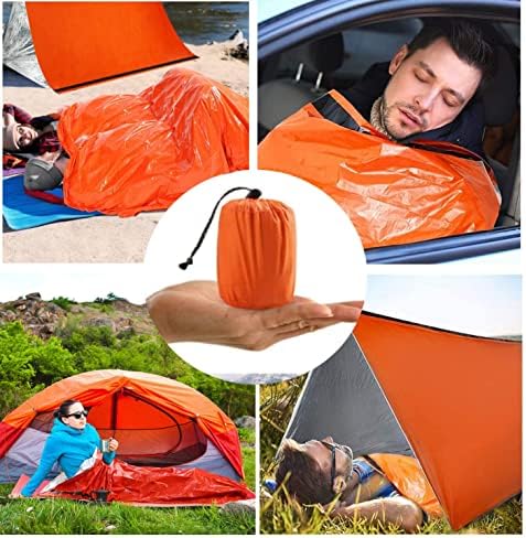Emergency Sleeping Bag Survival Sleeping Bag Emergency Tent Hiking Bivvy Bag with Survival Whistle Lightweight Waterproof Thermal Emergency Shelter PE tear resistant material Outdoor Camping Hiking - Image 6