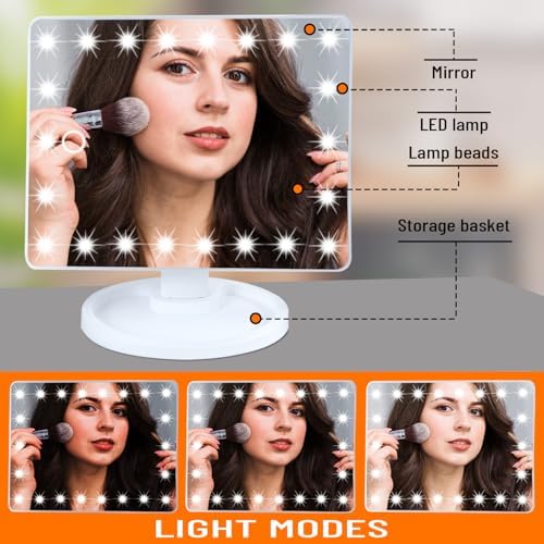 NSA Vanity Cosmetic Makeup mirror lighted Adjustable LED, Dual Power, Touch screen, 180° Rotating, Portable Vanity Cosmetic Mirror - Image 8