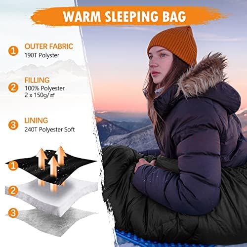 ACTIVE FOREVER Sleeping Bags - 3 Seasons Mummy Sleeping Bag for Adults & Kids, Lightweight with Compact Bag for Camping, Hiking, Backpacking, Travel, Outdoor - Image 3