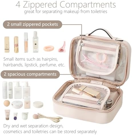 Linpr TSA Approved Toiletry Bag, Pink, S, Simple - Image 2
