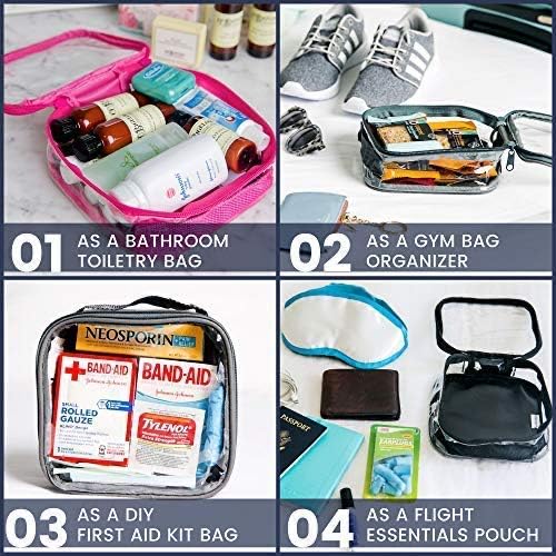 Clear TSA Approved 3-1-1 Travel Toiletry Bag/Transparent See Through Organiser (Black) - Image 7